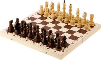 Фотография Шахматы турнирные лакированные в комплекте с темной доской Е-7 [=city]